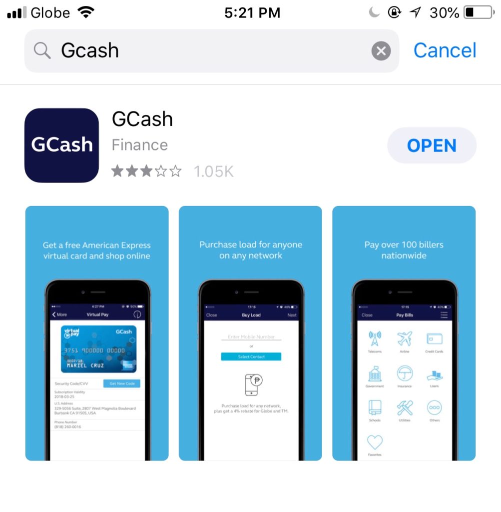 GCASH mobile app
