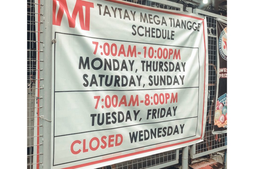 Taytay Tiangge schedule